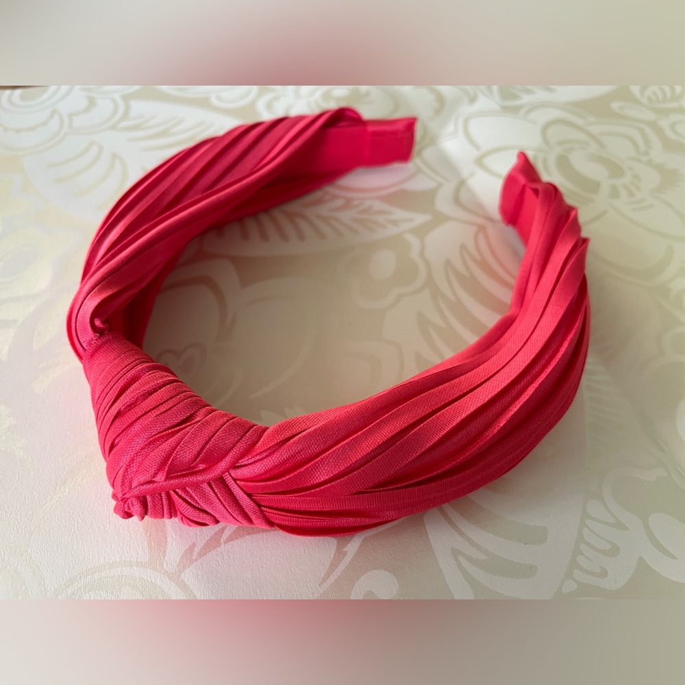 Anthropologie Lauren pleated topknot headband in watermelon
